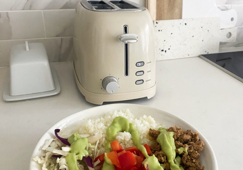 Tasty Taco Bowl Recipe With Avocado Dressing (Gluten and Dairy Free)